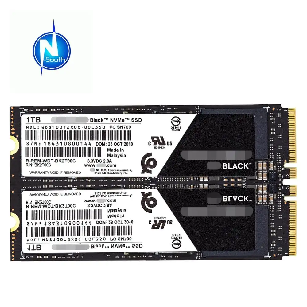 Para WD negro interna SSD de 1TB PCI Express 3,0 NVMe M.2 WDS100T2X0C
