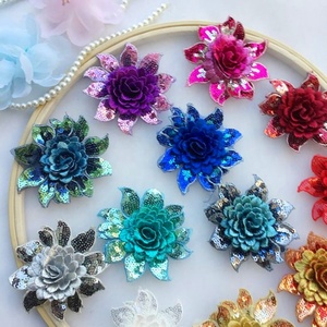 Miếng Hoa Đính Kim Sa Hoa <span class=keywords><strong>3D</strong></span> 12 Màu Miếng Vá Hoa Ren Lấp Lánh Đầy Màu Sắc Cho Đám Cưới/Băng Đô/Hàng May Mặc - Product Image 3