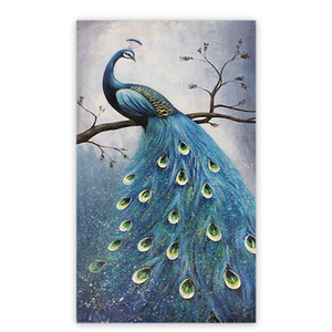 Hot Products Wholesale Price Wall Hanging Glass Painting Peacock