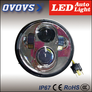 Ovovs land rover defender rond 5.75 polegada jeep moto pièces de rechange led halo phares avec angle yeux - Product Image 1