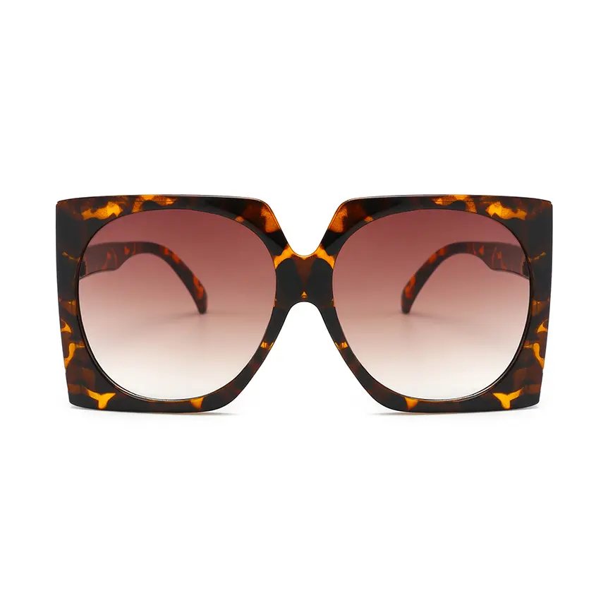 24237 Superhot Eyewear 2019 ساحة الموضة المتضخم ليوبارد النظارات الشمسية النساء