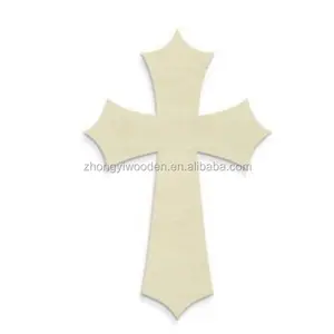 Trade assurance unfinished pointy edge mini design small wooden cross wholesale