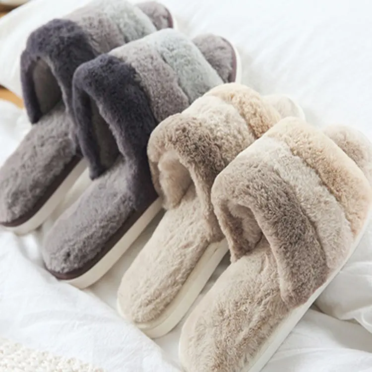 wholesale fashion new design grey indoor woman slippers autumn winter spring slippers