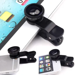 Fotocamera Lins 3 in 1 Universal Mobile Camera Lens Hot Obiettivo Fish Eye per Iphone 7/7 plus