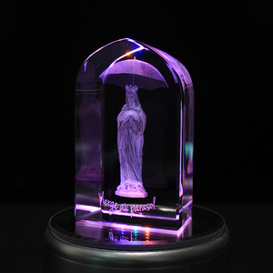 Lumières nocturnes LED de la meilleure qualité, cristal de communion, fête sainte, cube de cristal laser 3D, souvenirs de baptême, <span class=keywords><strong>cadeau</strong></span> de retour - Product Image 5