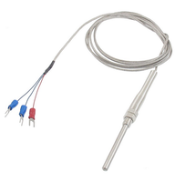 Thermomètre double K capteurs de sonde 100mm (1250-100 C), haute température, 3 mètres, double Type K, capteurs