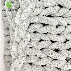 Magic Green 0.1s 2-2.5cm 100% Polyester Chunky Jumbo Micro Chenille Tricot à la main Chapeau Coussin Tapis <span class=keywords><strong>Plaid</strong></span> Jeté - Product Image 1