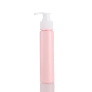 Rosa Kosmetik Zylinder 100Ml Kunststoff Pet Flasche Mit Pumpe/Cap/Sprayer