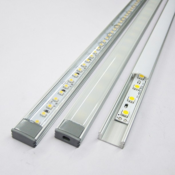 Profil Aluminium U 5630 Strip Led Kaku Warna Putih dengan Penutup PC