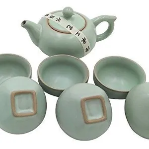 Porselen Ru Fırın Kungfu Çay Seti Çin Seladonlar Gongfu Çay Seti Yeşil