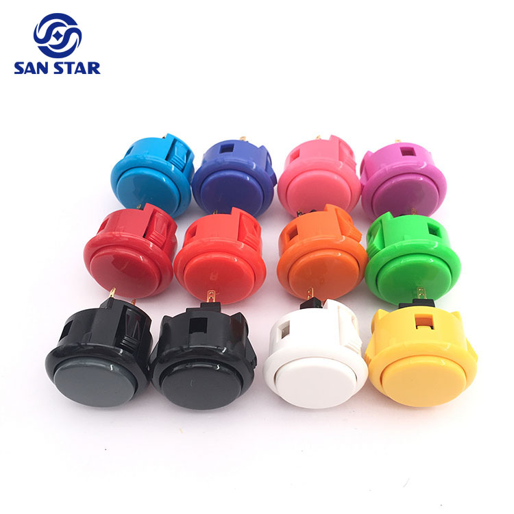 Sanwa, аркадные игровые кнопки с 30 кнопками, черные кнопки sanwa, аркадные кнопки