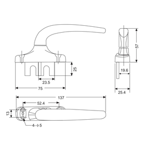 Kak — poignées de porte fenêtre en Aluminium, poignée pour serpillère à plat, <span class=keywords><strong>2</strong></span> <span class=keywords><strong>points</strong></span> de verrouillage, qualité supérieure - Product Image 4