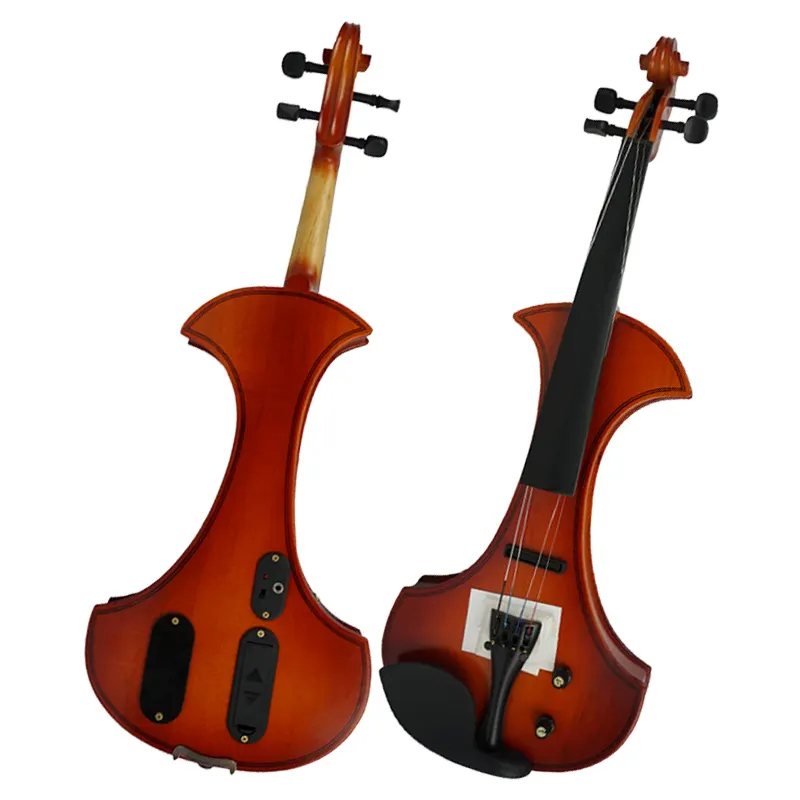 Popular gemischt farbe glanz anfänger elektrische violine mit fall