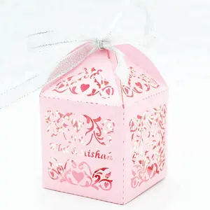 wholesale Personalised laser cut luxury wedding favors macaron packaging boxes