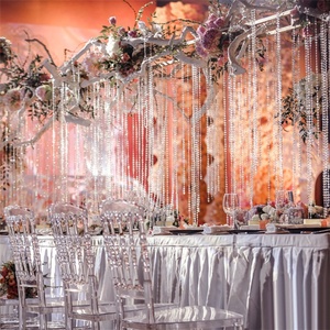 F-1527 Vente en gros d'usine Rideau <span class=keywords><strong>de</strong></span> porte suspendu décoratif transparent pour mariage avec perles en cristal - Product Image 5