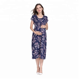 Emozione mamma estate abito di maternità morbido tessuto modale di grandi dimensioni per le donne in gravidanza e allattamento - Product Image 6