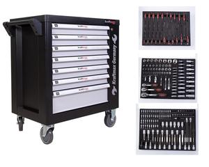 Kraftmax Workshop Trolley with 7 Drawers tool cabinet with hand tool set, Cabinet with Stainless steel,car repair tools set