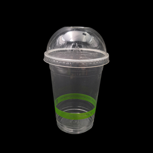 Clara desechable leche de café helado de té de plástico jalea pla Copa 100% biodegradable con tapa - Product Image 1