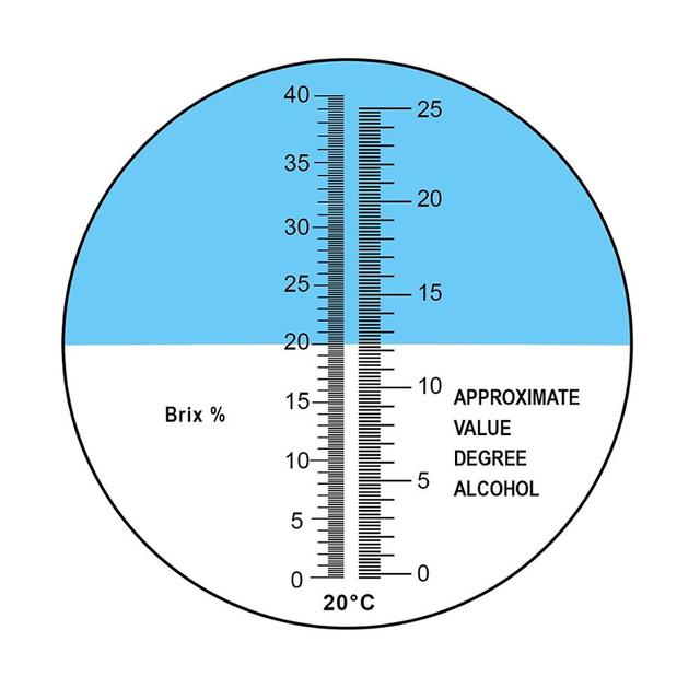 Dual Scale of 0-40% Brix & 0-25% Vol Alcohol Wine Making Kit Wine Alcohol Refractometer