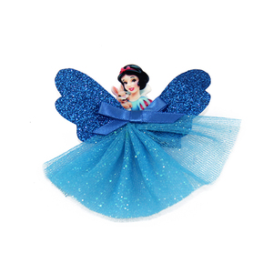 Shinny ผ้ากอซเจ้าหญิงผม Bows ปีกเลื่อมพร้อมกิ๊บติดผมสําหรับเด็กทารกเด็กวัยหัดเดินมุมออกแบบสาวอุปกรณ์เสริมผม - Product Image 1