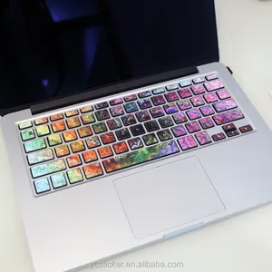الصين المورد بالجملة لاصق الفينيل 3d laptop skins المفاتيح اللون للماك بوك