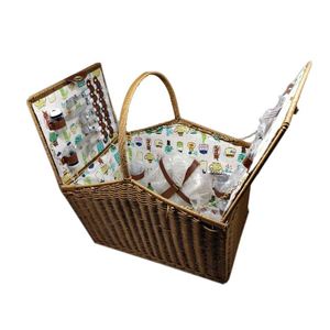 <span class=keywords><strong>Cesta</strong></span> de Picnic de Mimbre para 4 Personas <span class=keywords><strong>con</strong></span> <span class=keywords><strong>Tapa</strong></span>, <span class=keywords><strong>Cesta</strong></span> de Mimbre <span class=keywords><strong>Natural</strong></span> Hecha a Mano y Lavable para Acampar al Aire Libre - Product Image 4