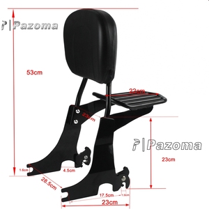 Coussin de dossier de passager arrière noir, sissy bar, coussin, porte-bagages pour <span class=keywords><strong>Harley</strong></span> <span class=keywords><strong>Sportster</strong></span> 2004-2016 - Product Image 2