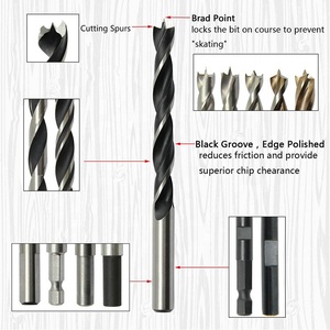 3/8 HSS Hoàn Toàn Mặt Đất Thay Đổi Nhanh Hex Shank Đầu Xoắn Ốc Nhanh Đầu Gỗ Brad <span class=keywords><strong>Point</strong></span> Khoan <span class=keywords><strong>Bit</strong></span> Cho Gỗ Cứng - Product Image 2
