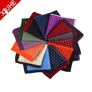 High Quality Print Mens Wool Handkerchief Custom Handkerchief Polka Dot Pocket Square Supplier