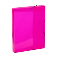 Boîte de classement A4 en plastique translucide durable pour la production de masse, avec élastique, pour l'organisation et le stockage de documents