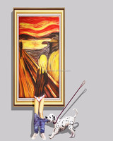 Vente en gros de papiers peints 3D à effet visuel étonnant, peinture à l'huile, peintre professionnel 100% figurines de portrait faites à la main, peinture sur toile