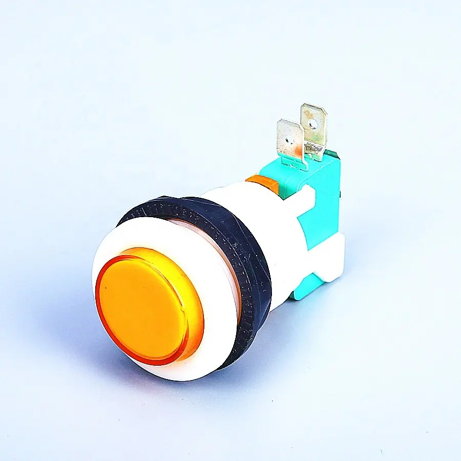 Round Button Arcade Green Micro Switch With White Body Switching