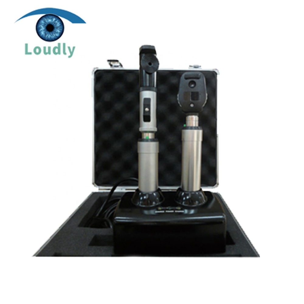 100% новый Китай офтальмологический перезаряжаемые Ретиноскоп и многоразовых перезаряжающихся офтальмоскоп комплект YZ-11D + YZ-24B