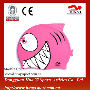<span class=keywords><strong>Gorro</strong></span> de natación con dibujos animados para niños, de gel de sílice suave, con tiburón - Product Image 2