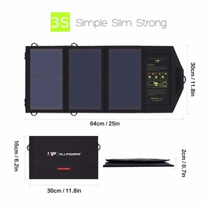 <span class=keywords><strong>Panel</strong></span> <span class=keywords><strong>Solar</strong></span> fotovoltaico, minicargador plegable de 21W y 5V, práctico, con 2 puertos usb - Product Image 3