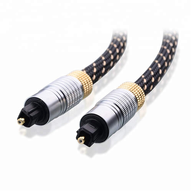 High Quality 1M 1.5M 2M 3M 5M 10M PET Net Braided Toslink Digital Optical Fiber Audio Cable
