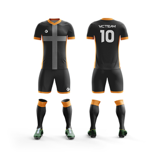 Maglia <span class=keywords><strong>da</strong></span> calcio giovanile personalizzata blu scuro all'ingrosso, uniforme <span class=keywords><strong>da</strong></span> calcio in poliestere traspirante - Product Image 3
