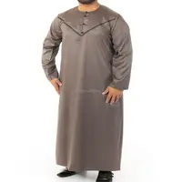Túnica de Jubba de estilo Ramadán, Jubba túnica de Omani de estilo, Túnica musulmana supertranspirable de Galabiyya, vestido árabe de Dishdasha Jellabiya Eid, 2018