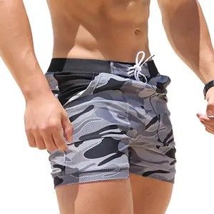 Youme short de banho masculino sexy plus size, camuflado, básico, para natação, praia, tamanhos grandes xxl