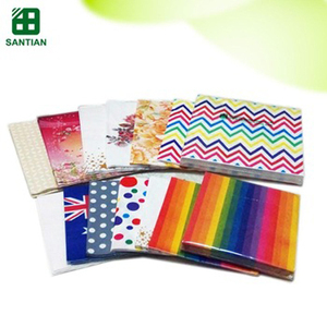 Santian กระดาษเช็ดปากสำหรับงานค๊อกเทลงานตามสั่ง2ply เยื่อไม้แท้มีการพิมพ์สีและคุณภาพดี