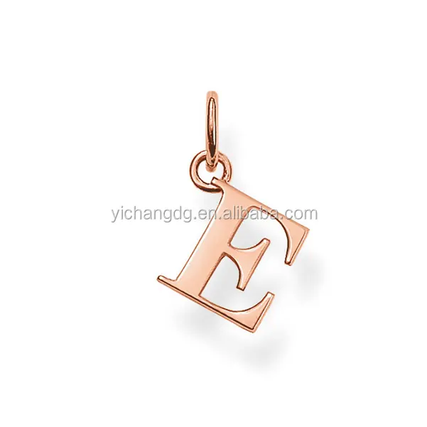 New Design Alphabet Letter Charms Pendant Rose Gold Initial Letter Charm Stainless Steel Letter Pendant Charm