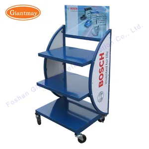 Wheel Stand High Quality 3 Tiers Metal Heavy Duty Car Battery Storage Display Rack For Car Parts Accessories With Wheels
