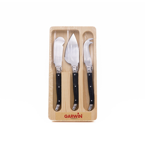 Ensemble d'outils <span class=keywords><strong>à</strong></span> main en acier inoxydable <span class=keywords><strong>Couteau</strong></span> <span class=keywords><strong>à</strong></span> <span class=keywords><strong>beurre</strong></span> <span class=keywords><strong>à</strong></span> fromage <span class=keywords><strong>Laguiole</strong></span> de conception classique avec couverts en miroir Plateau en bois Utilisation scolaire - Product Image 1