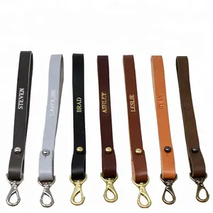 Portachiavi in Pelle per Casa e <span class=keywords><strong>Auto</strong></span> con Logo Personalizzato, Portachiavi da Polso in Pelle PU per <span class=keywords><strong>Uomo</strong></span> con Gancio a Clip - Product Image 1