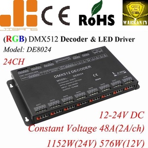 High Quality 24 Channels DC12-24V <strong>Constant</strong> <strong>Voltage</strong> <strong>DMX512</strong> Decoder LED <strong>Driver</strong> DE8024 - Product Image 2