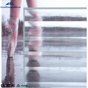 8 Mm Thiết Kế Vẽ Acid Khắc/Phun Cát Tempered Frosted <span class=keywords><strong>Glass</strong></span> Với Lỗ - Product Image 5