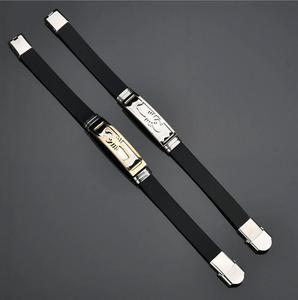 Commercio all'ingrosso di Nuovo Disegno Uomini Donne Jewel Scorpioni Nero Dell'acciaio inossidabile Braccialetto Del Silicone GJB190 - Product Image 5