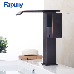 Fapully <strong>Black</strong> <strong>Taps</strong> and Mixers High Quality Basin Faucets Bathroom <strong>Taps</strong> Oil Rubbed Bronze Single Handle Brass Modern Contemporary - Product Image 1