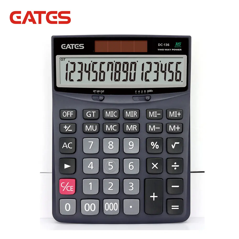 Dual Power Electronic Calculator 16 Digits Large Size Scientific Calculator Office Desktop Calculator