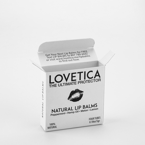 Caja Cosmética Plegable Personalizada para Lápiz Labial, Impresión a Todo <span class=keywords><strong>Color</strong></span>, Empaque de Papel Blanco para <span class=keywords><strong>Protector</strong></span> de Bálsamo Labial - Product Image 2